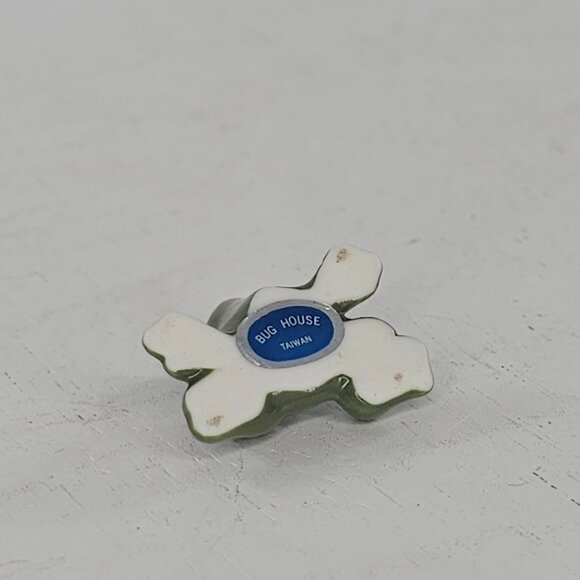 Bug House Frog Miniature Figurine Bone China Green Toad Collectible Decor - Picture 5 of 7